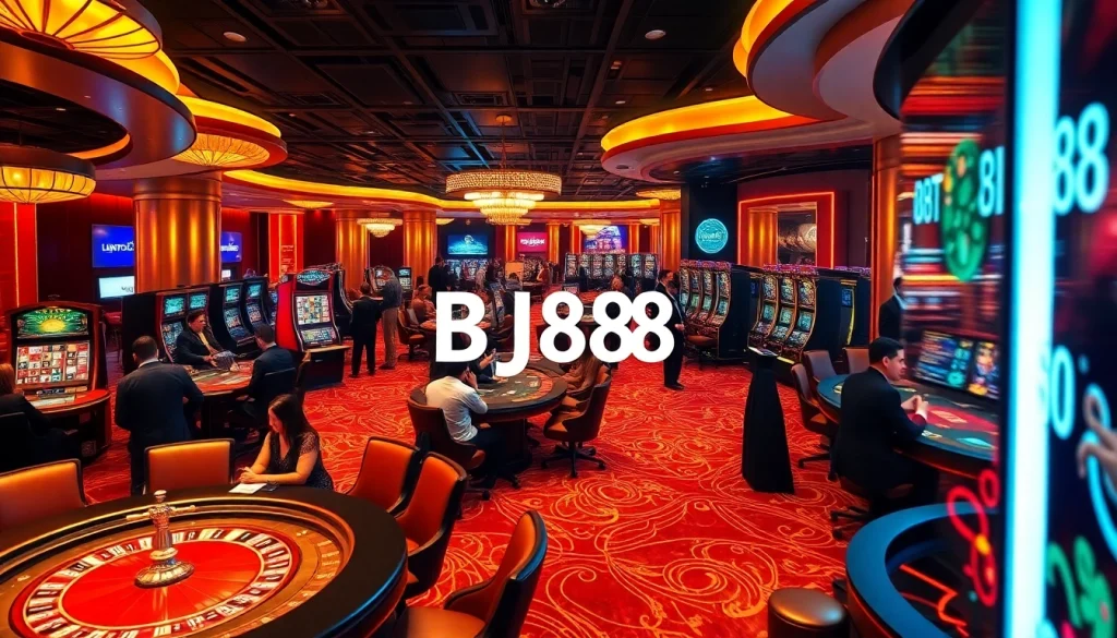 Players enjoying blackjack and roulette at the vibrant BJ88 online casino, immersed in thrilling gaming action.